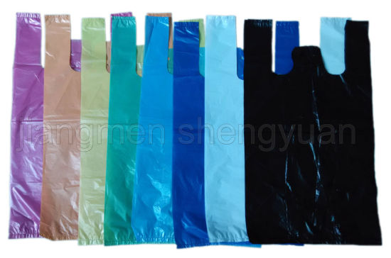 Wholesale HDPE Plain Plastic Vest Handle Bag